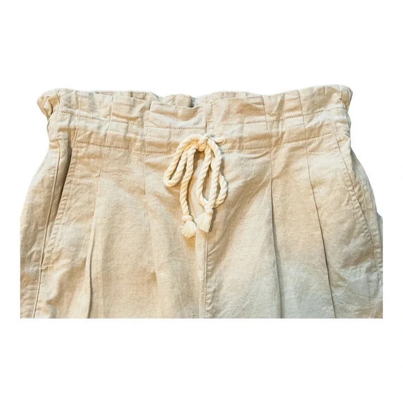 MADEWELL DRAWSTRING PLEATED PAPER BAG COTTON LINEN TAN BEIGE‎ SHORTS SIZE SMALL - Picture 12 of 12